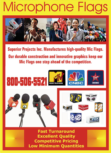 Signs Las Vegas Microphone Flags and Mic Flags